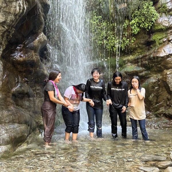 Jr. Field rangers visiting a waterfall