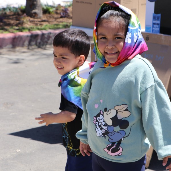 Kids playing on Earth Day