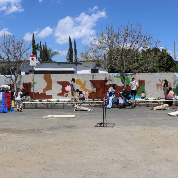 Continuation of the mural at Pacoima Wash