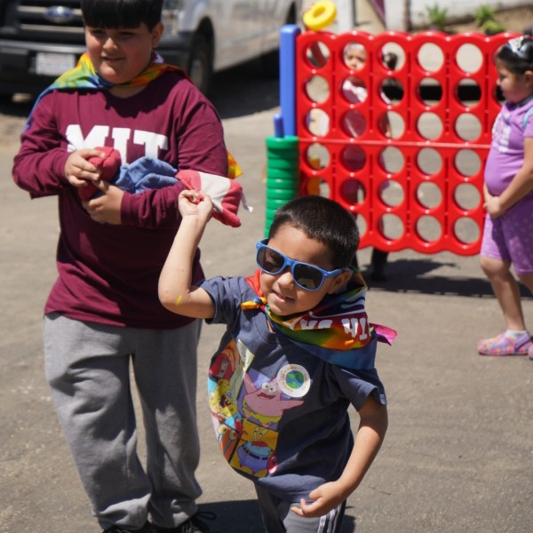 Kids playing on Earth Day